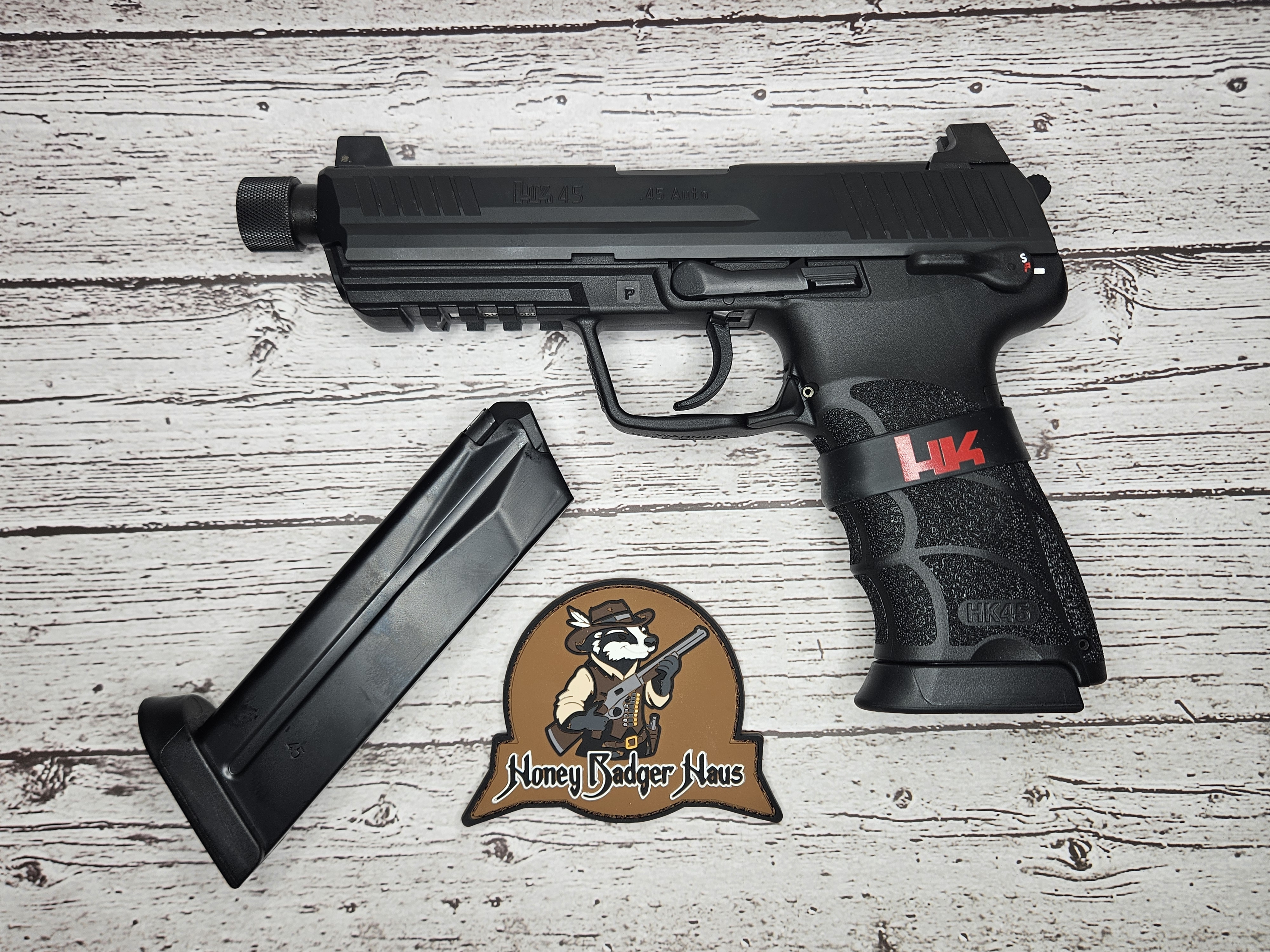 H&K HK45 Tactical Handgun .45 Auto 10rd Magazines(2) 5.20" Threaded Barrel DA/SA V1 Decocking Lever & Safety